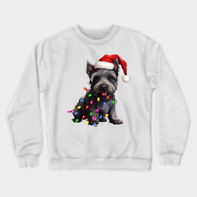 Christmas Scottish Terrier Crewneck Sweatshirt by Chromatic Fusion Studio